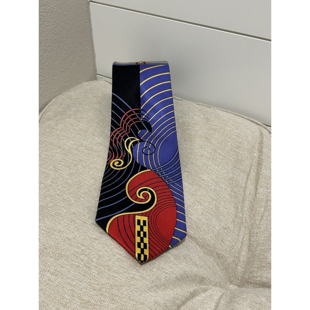 Pangborn 100% Italian Silk Tie Geometric Design 80s Retro Style Colorful Artsy